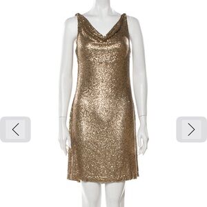 NAEEM KHAN GOLD SEQUIN DRESS